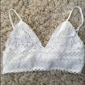 Crop Lace Cut Chiffon Cami Top